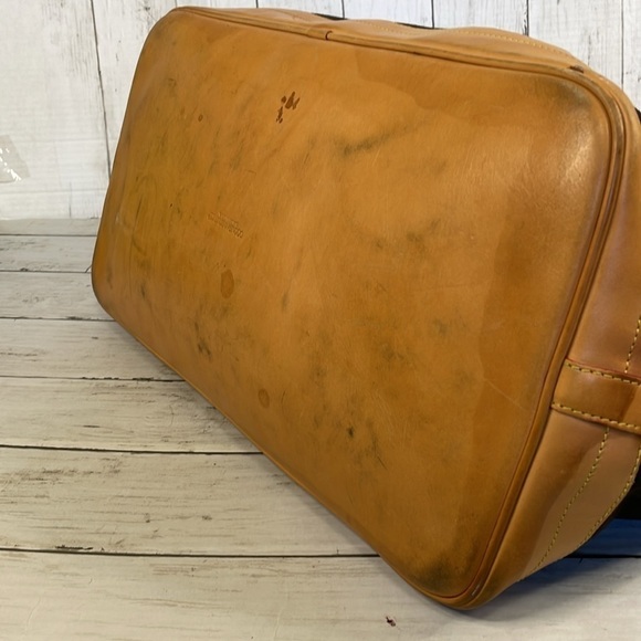 Dooney & Bourke Vintage Unisex Black Fabric and Tan Leather Cabriolet Weekender - Picture 7 of 15